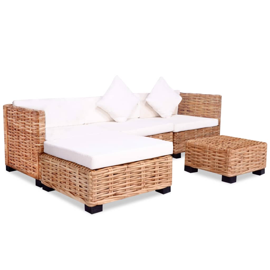 Loungeset Natuurlijk Rattan 14-Delig