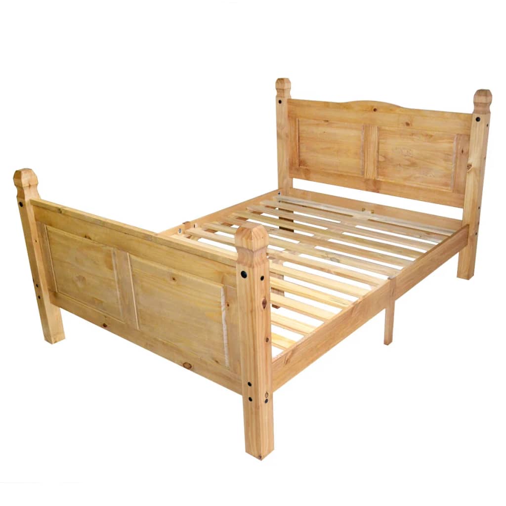 Bed Met Traagschuim Matras Grenenhout Corona-Stijl