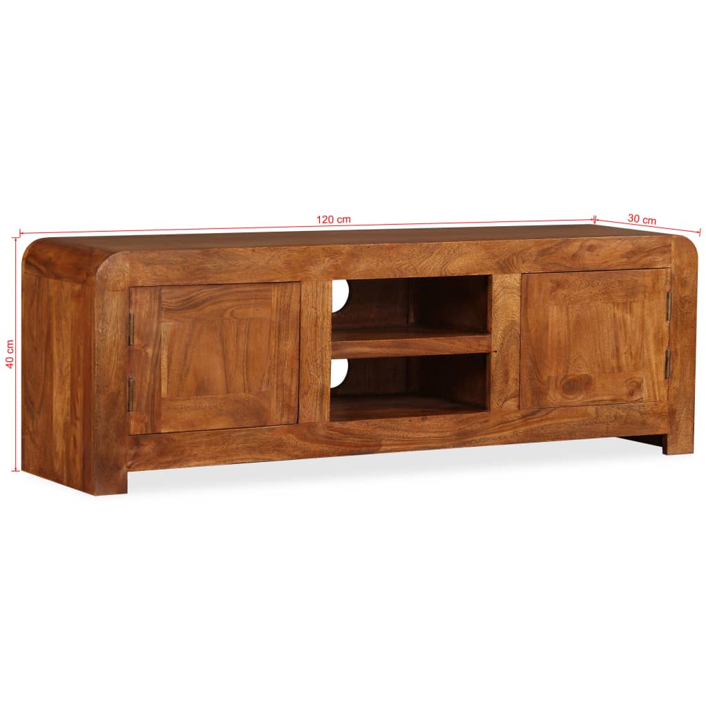 Tv-Meubel 120X30X40 Cm Massief Hout Met Honingafwerking