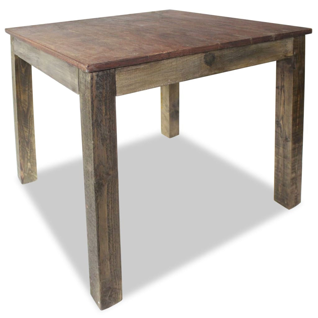 Eettafel 82X80X76 Cm Gemengd Gerecycled Hout Zwart