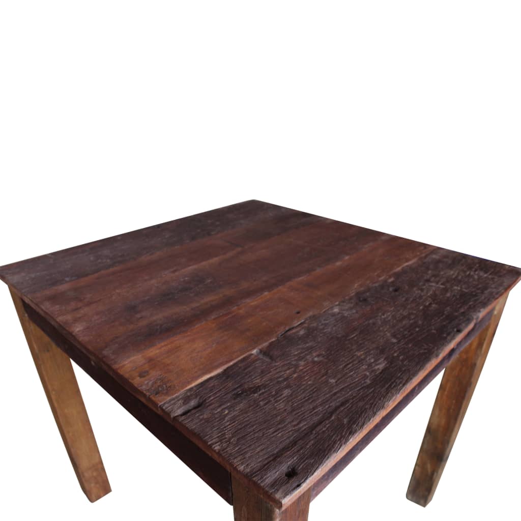 Eettafel 82X80X76 Cm Gemengd Gerecycled Hout Zwart