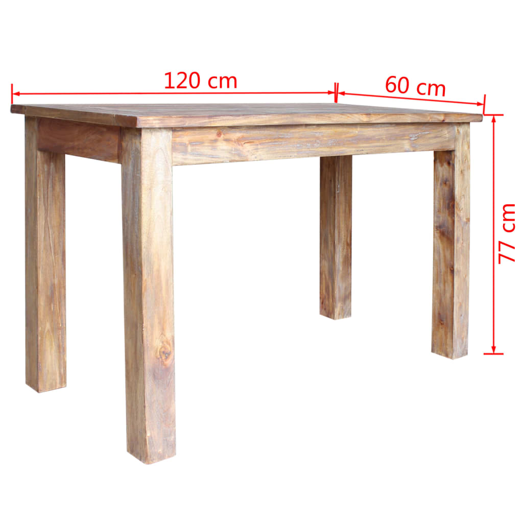 Eettafel 120X60X77 Cm Massief Mahoniehout