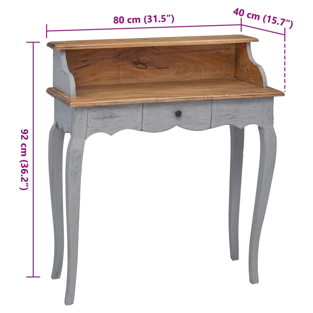 Schrijftafel 80X40X92 Cm Massief Mahoniehout