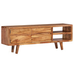 Tv-Meubel Met Bewerkte Deuren 117X30X40 Cm Massief Acaciahout Heldergroen