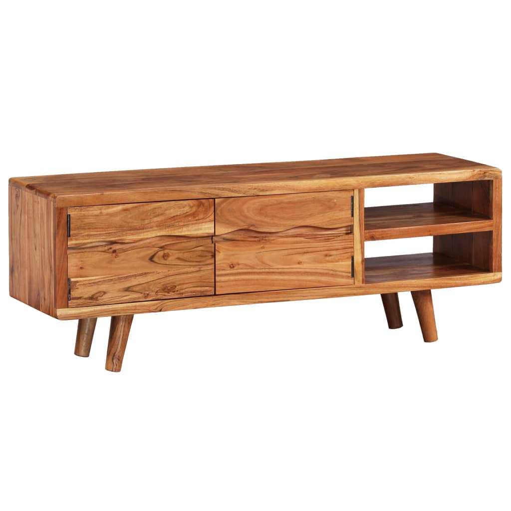 Tv-Meubel Met Bewerkte Deuren 117X30X40 Cm Massief Acaciahout Heldergroen