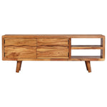 Tv-Meubel Met Bewerkte Deuren 117X30X40 Cm Massief Acaciahout Heldergroen