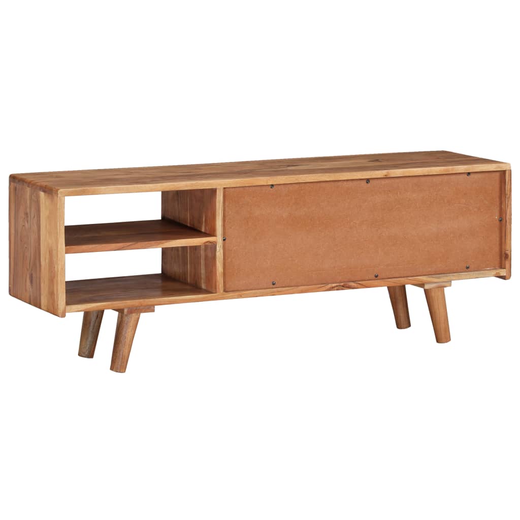 Tv-Meubel Met Bewerkte Deuren 117X30X40 Cm Massief Acaciahout Heldergroen