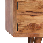 Tv-Meubel Met Bewerkte Deuren 117X30X40 Cm Massief Acaciahout Heldergroen