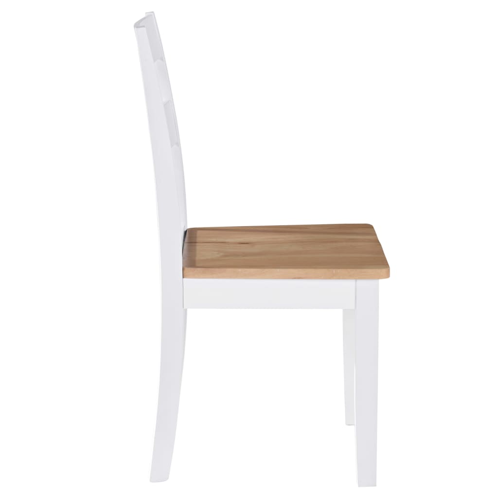 Eetkamerstoelen Massief Rubberwood Wit