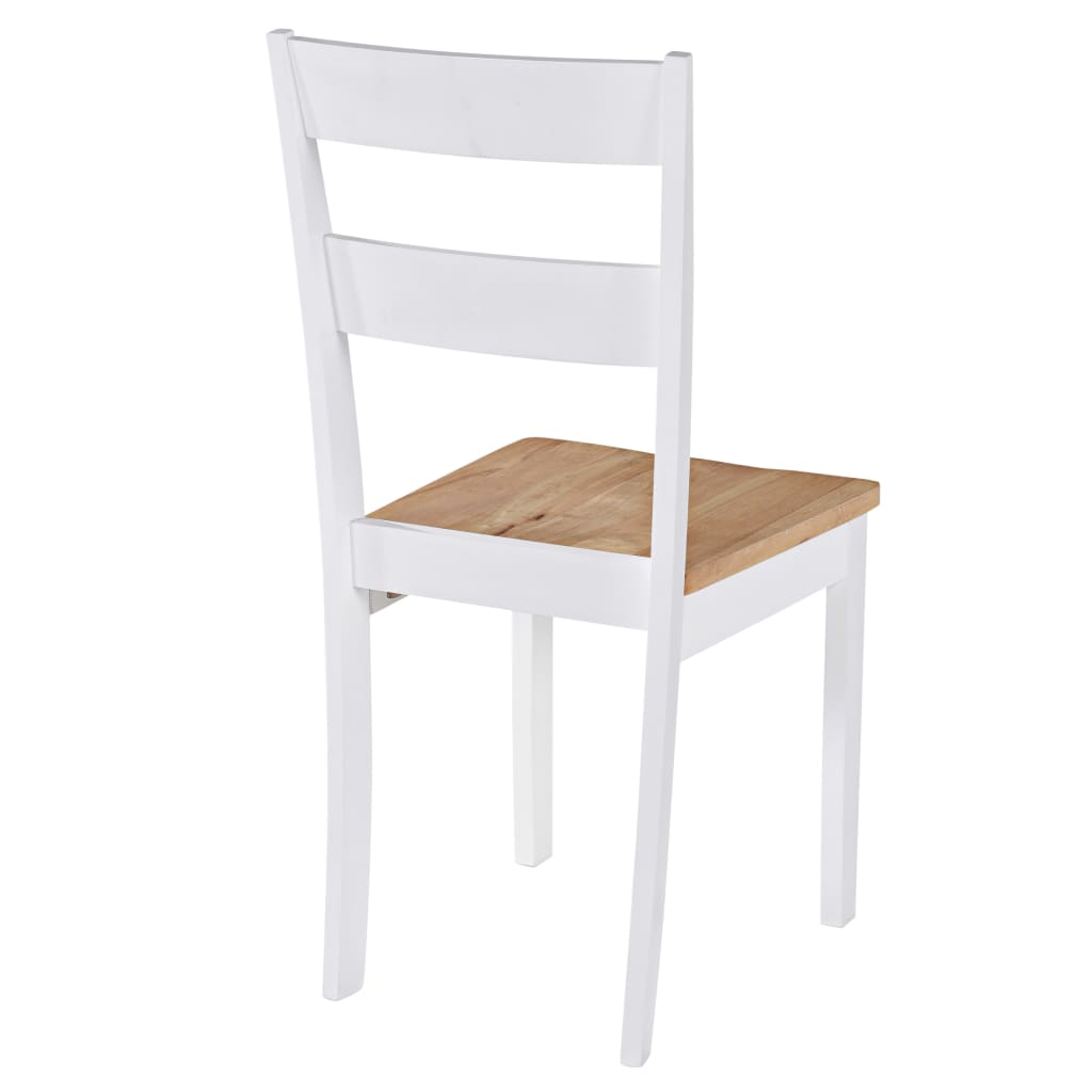 Eetkamerstoelen Massief Rubberwood Wit