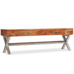 Tv-Meubel 140 Cm Massief Acaciahout Met Sheesham Afwerking