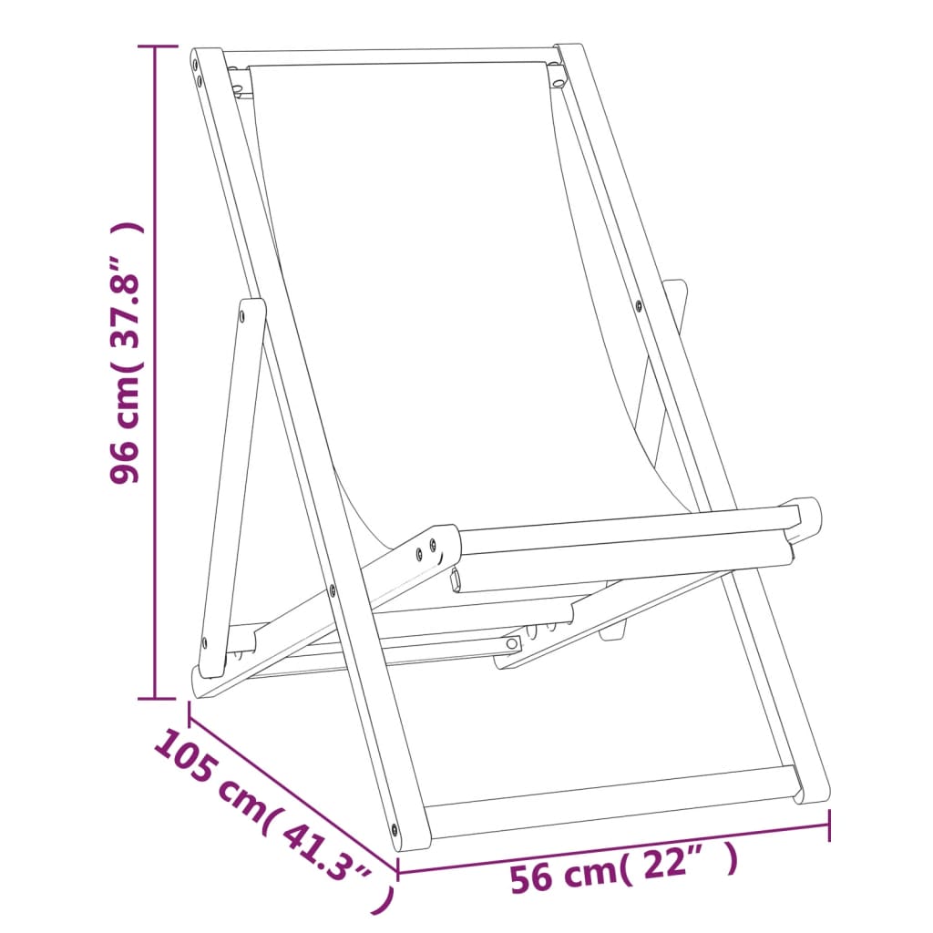 Ligstoel 56X05X96 Cm Teakhout