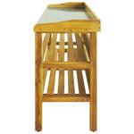 Oppottafel Met 2 Schappen Massief Acaciahout En Zink