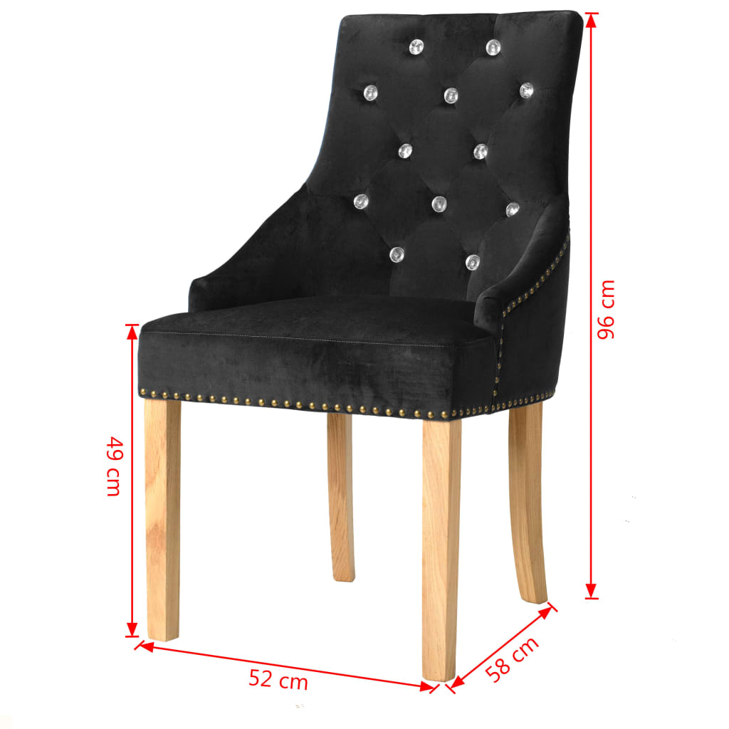 Eetkamerstoelen Massief Eikenhout En Fluweel