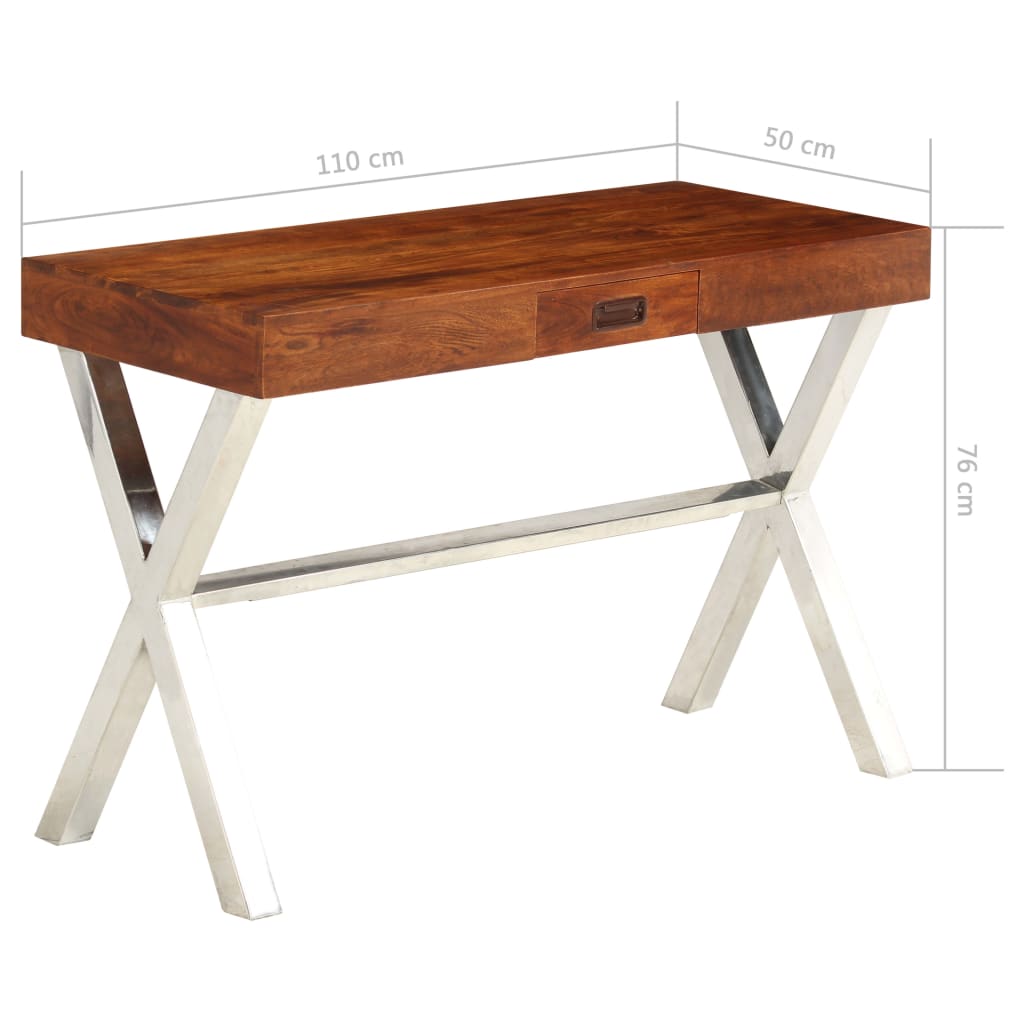 Bureau 110X50X76 Cm Massief Acaciahout En Honingafwerking