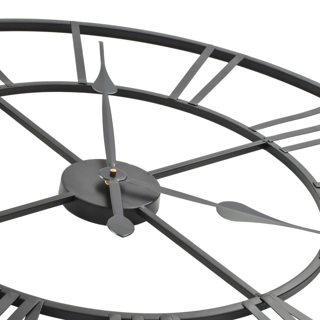 Wandklok Vintage-Stijl Met Quartz-Mechanisme Xxl 80 Cm Metaal