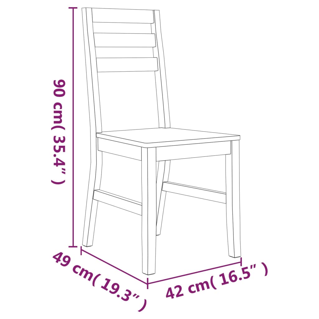 Eetkamerstoelen Massief Acaciahout