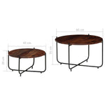2-Delige Salontafelset 60X35 Cm Massief Sheeshamhout