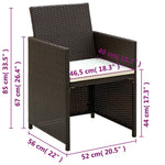 -Delige Loungeset Met Kussens Poly Rattan