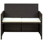 -Delige Loungeset Met Kussens Poly Rattan