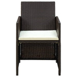 -Delige Loungeset Met Kussens Poly Rattan