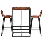 Barset Massief Gerecycled Hout En Echt Geitenleer