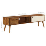 Tv-Meubel 140X30X40 Cm Massief Sheeshamhout Naturel