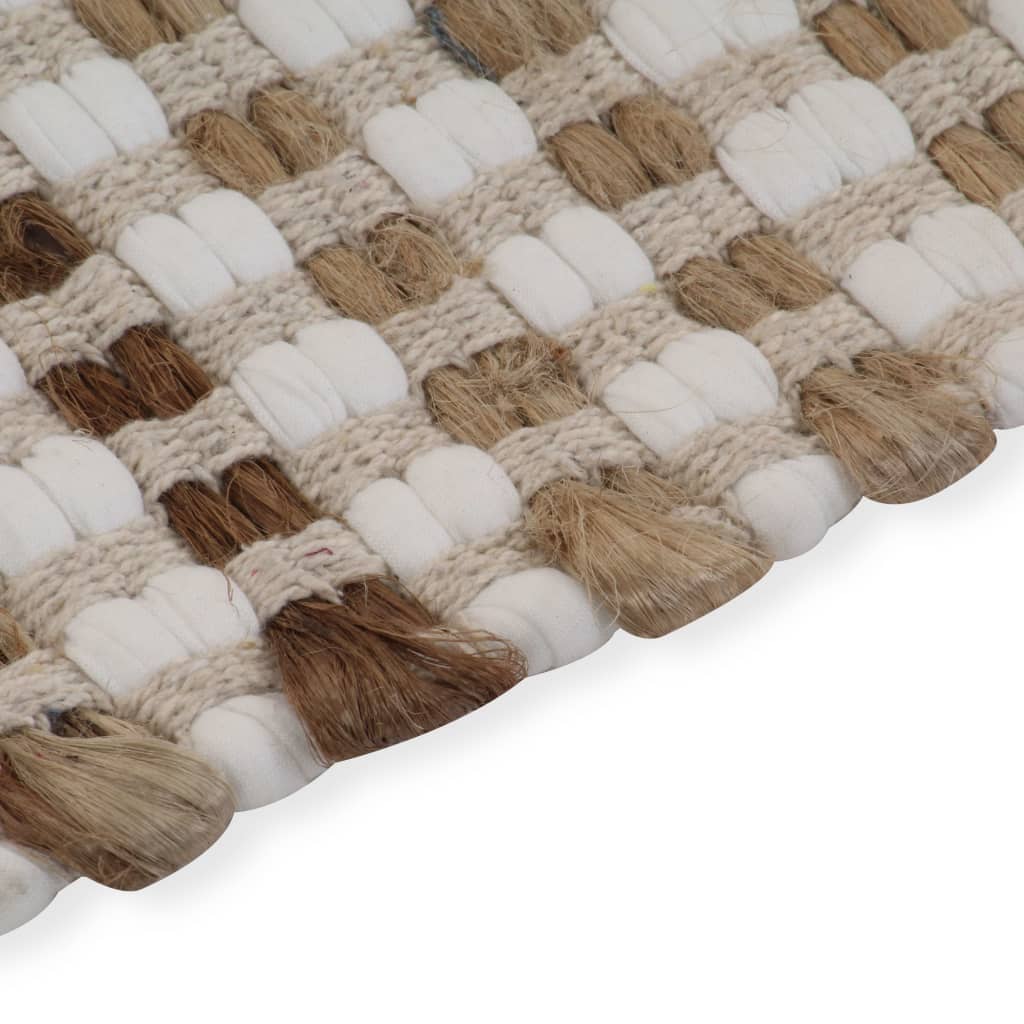 Badmattenset Handgeweven Jute En Stof Naturel En