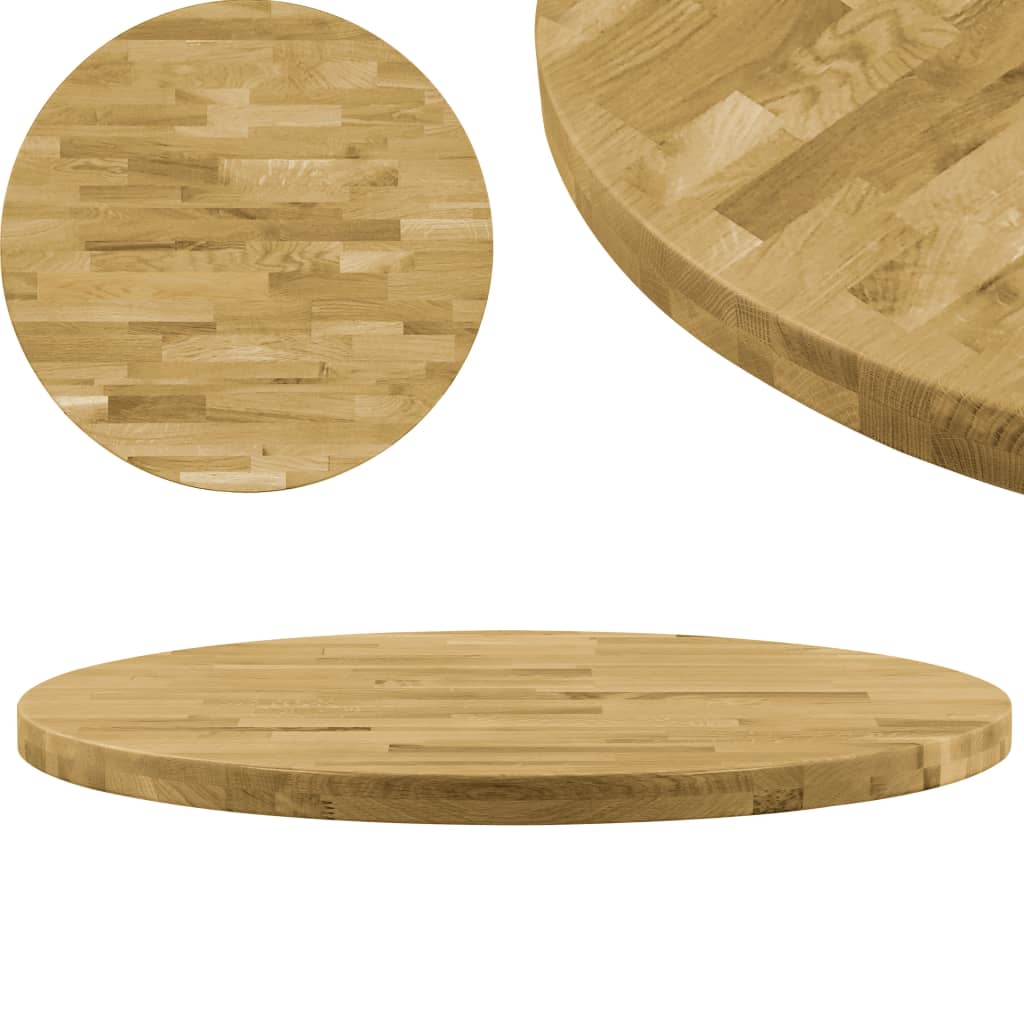 Tafelblad Rond 23 Mm 500 Mm Massief Eikenhout