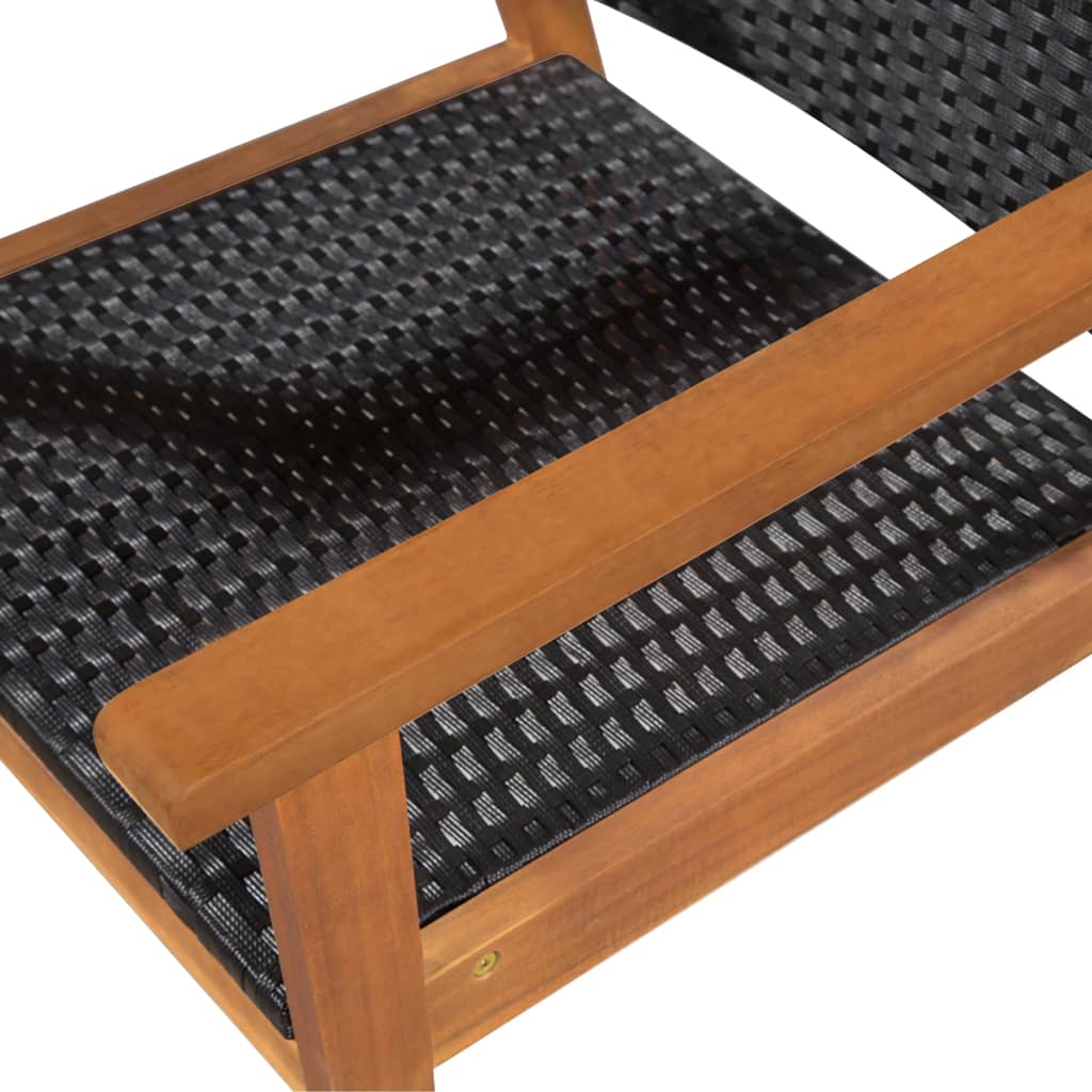 -Delige Tuinset Poly Rattan Zwart En Bruin