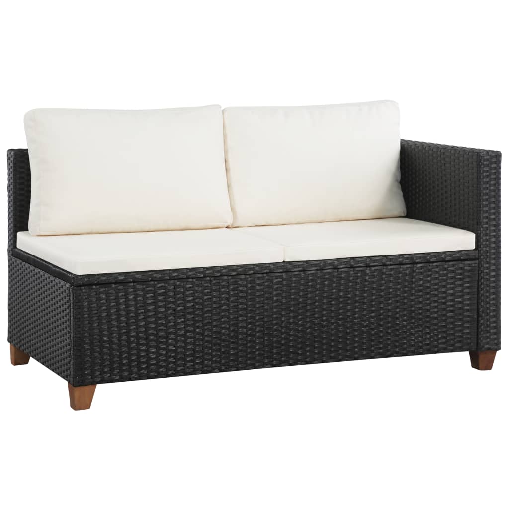 -Delige Loungeset Met Kussens Poly Rattan