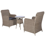 -Delige Bistroset Met Kussens Poly Rattan Bruin