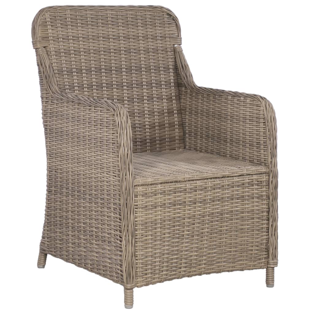 -Delige Bistroset Met Kussens Poly Rattan Bruin