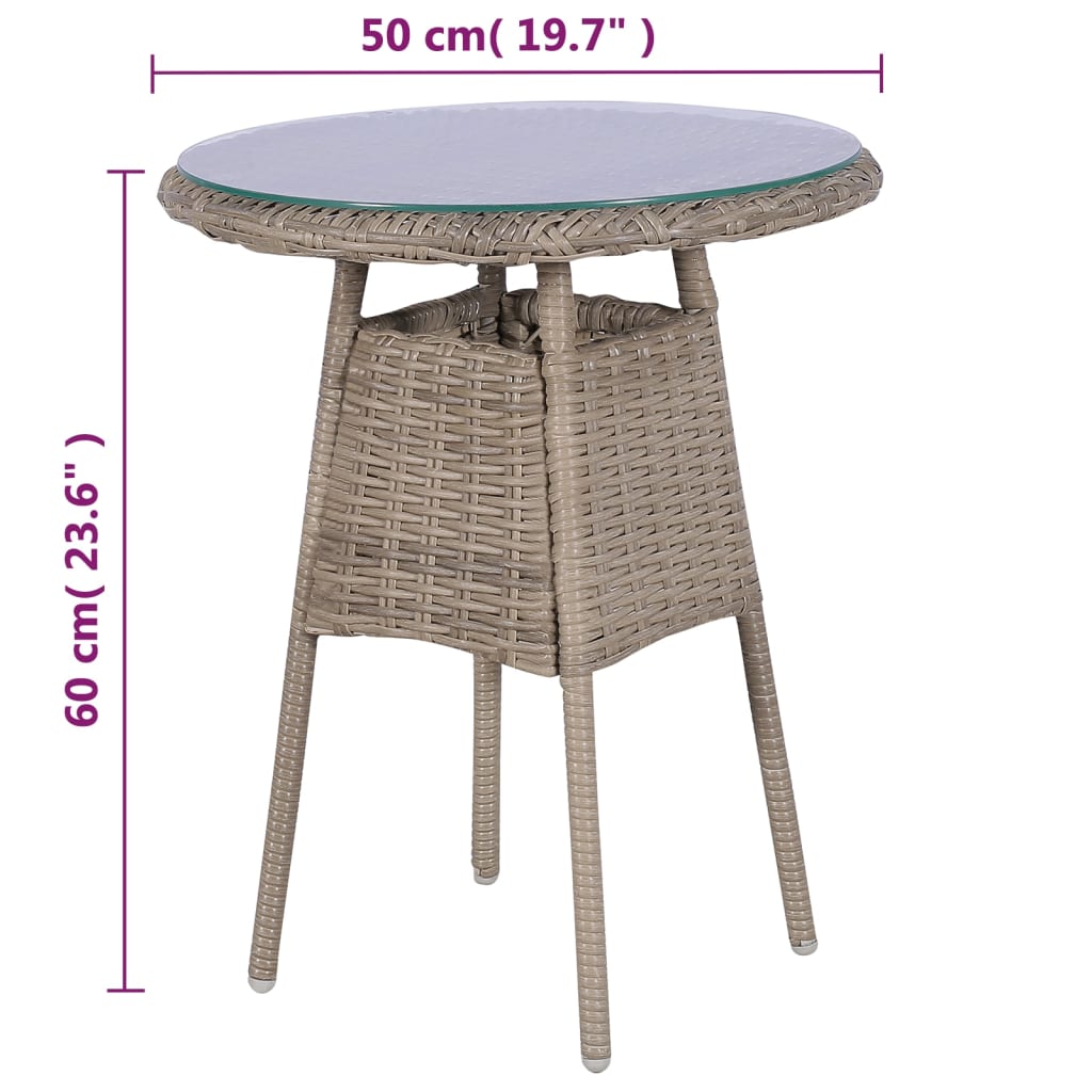 -Delige Bistroset Met Kussens Poly Rattan Bruin