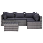 8-Delige Loungeset Met Kussens Poly Rattan Grijs