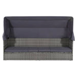 Tuinbed Met Luifel 205X62 Cm Poly Rattan