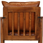 Fauteuil Echt Leer Met Acaciahout