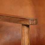 Fauteuil Echt Leer Met Acaciahout