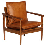 Fauteuil Echt Leer Met Acaciahout