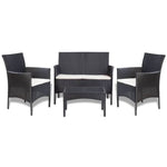 -Delige Loungeset Met Kussens Poly Rattan