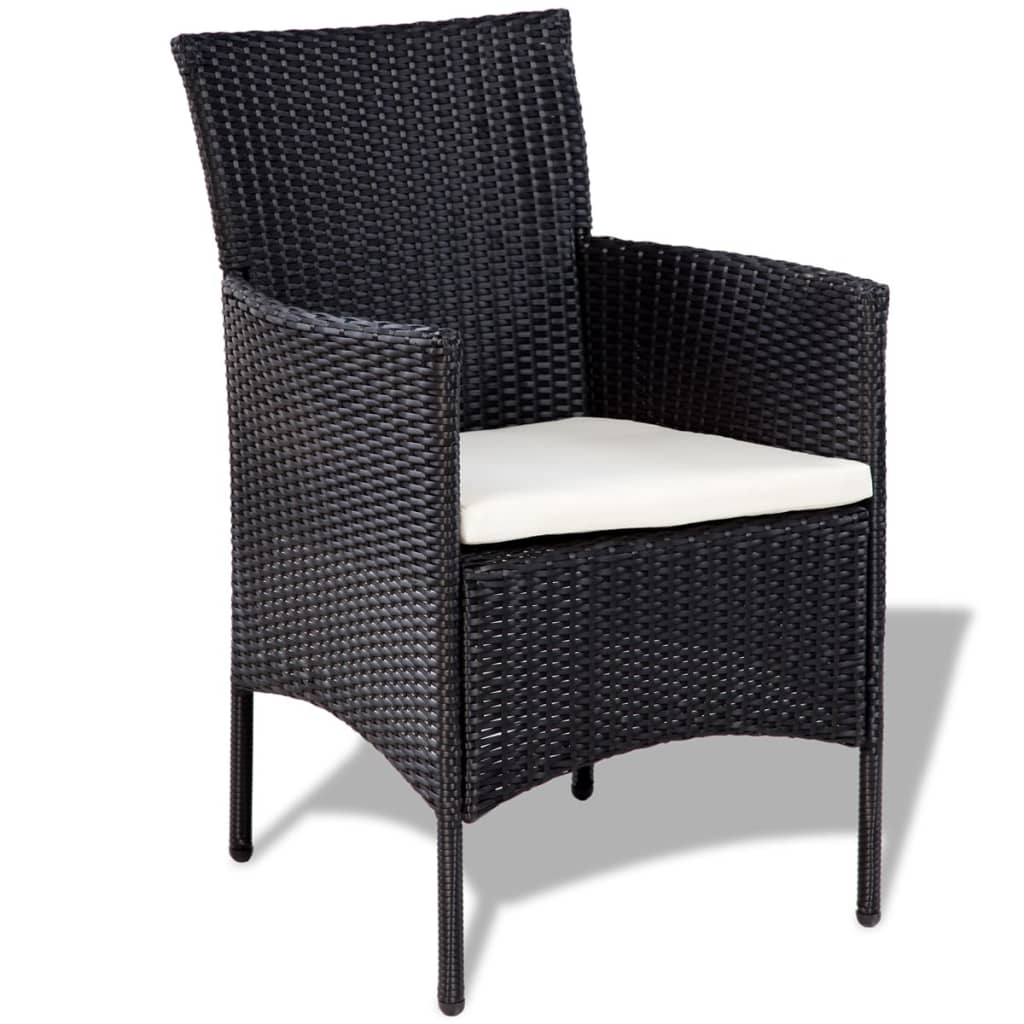 -Delige Loungeset Met Kussens Poly Rattan