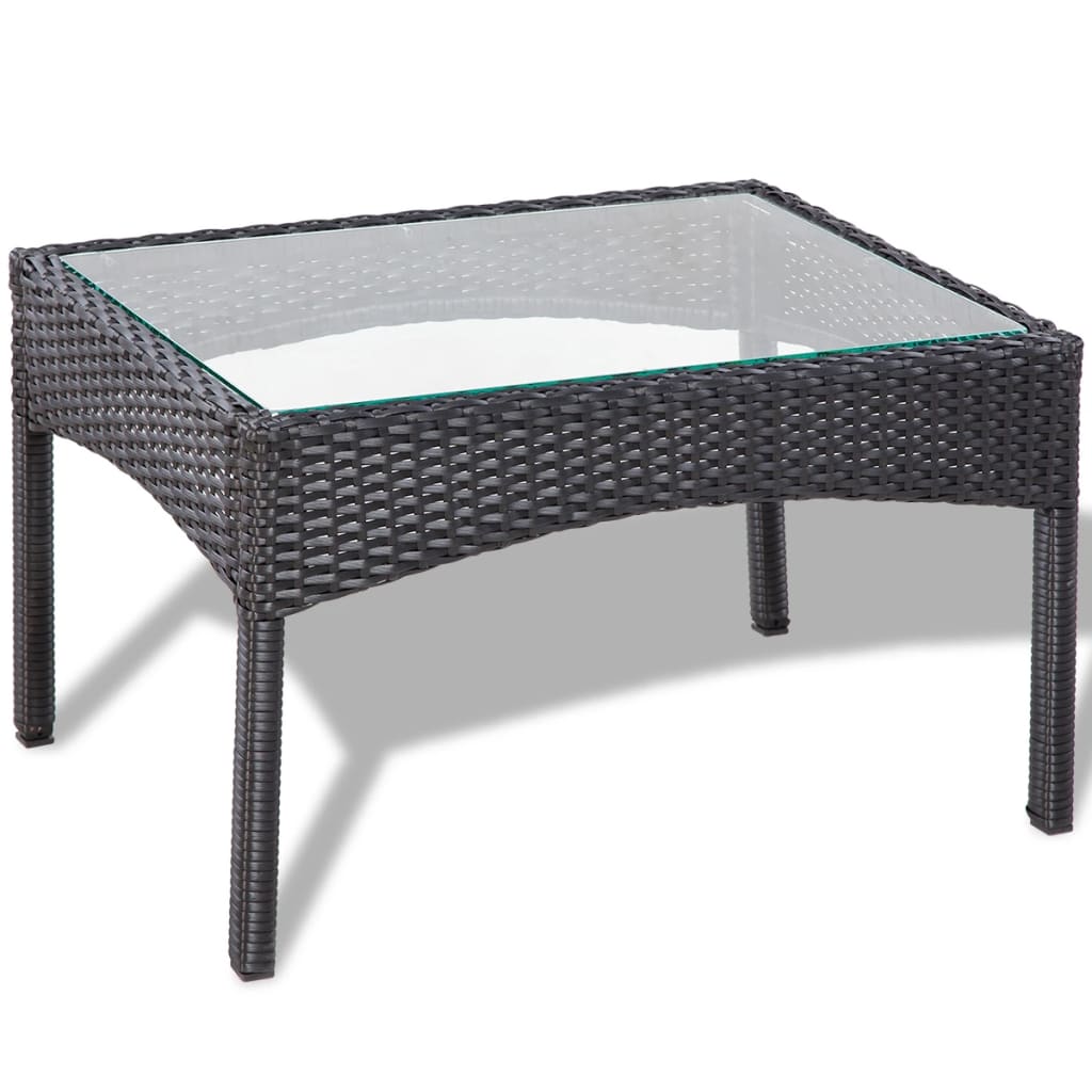 -Delige Loungeset Met Kussens Poly Rattan