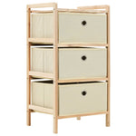 Opbergmeubel Met 3 Stoffen Manden Cederhout Beige