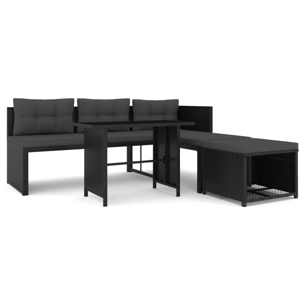 -Delige Loungeset Poly Rattan