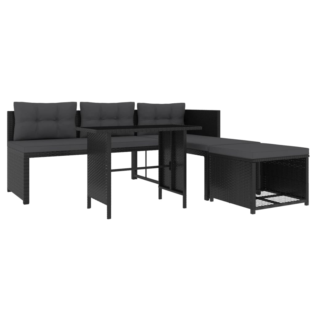 -Delige Loungeset Poly Rattan