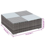 8-Delige Loungeset Met Kussens Poly Rattan Grijs