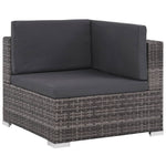 6-Delige Loungeset Met Kussens Poly Rattan Grijs