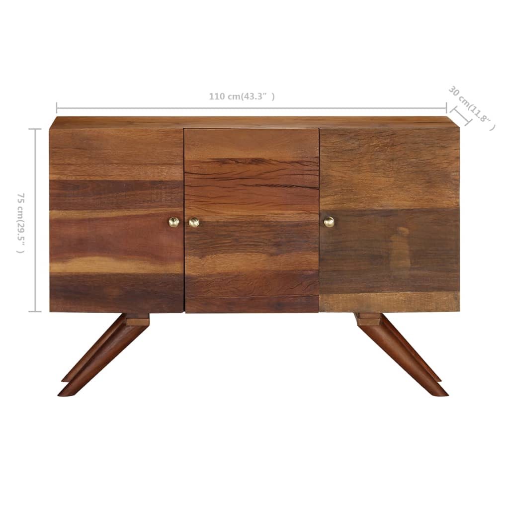 Dressoir 110X30X75 Cm Massief Gerecycled Hout Bruin