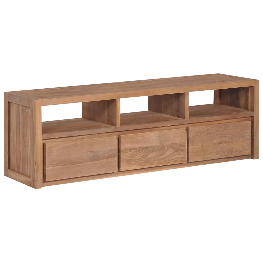 Tv-Meubel 120X30X40 Cm Teakhout Met Natuurlijke Afwerking