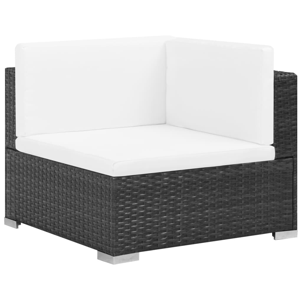 -Delige Loungeset Met Kussens Poly Rattan